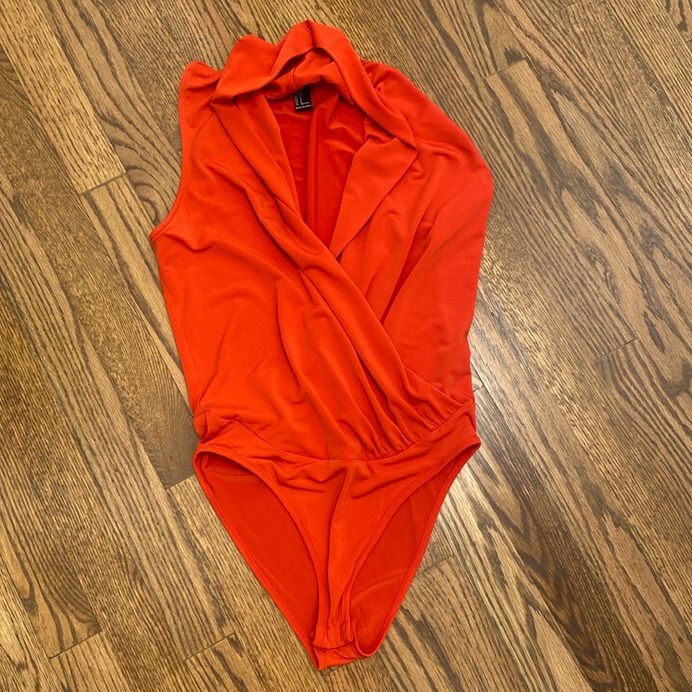 Draped front bodysuit